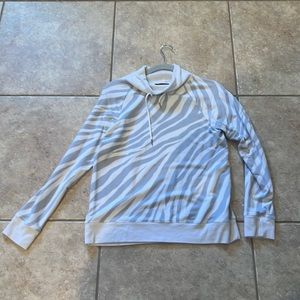 Summersalt, white and grey zebra, sweatshirt. Size small